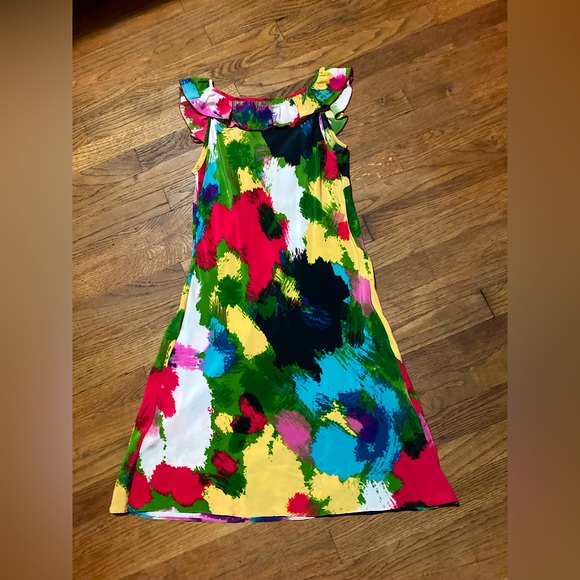 💖Beautiful💖Anthropologie Beth Bowley💖Watercolor💖100% Silk Sundress💖Sz 6 - Picture 3 of 6